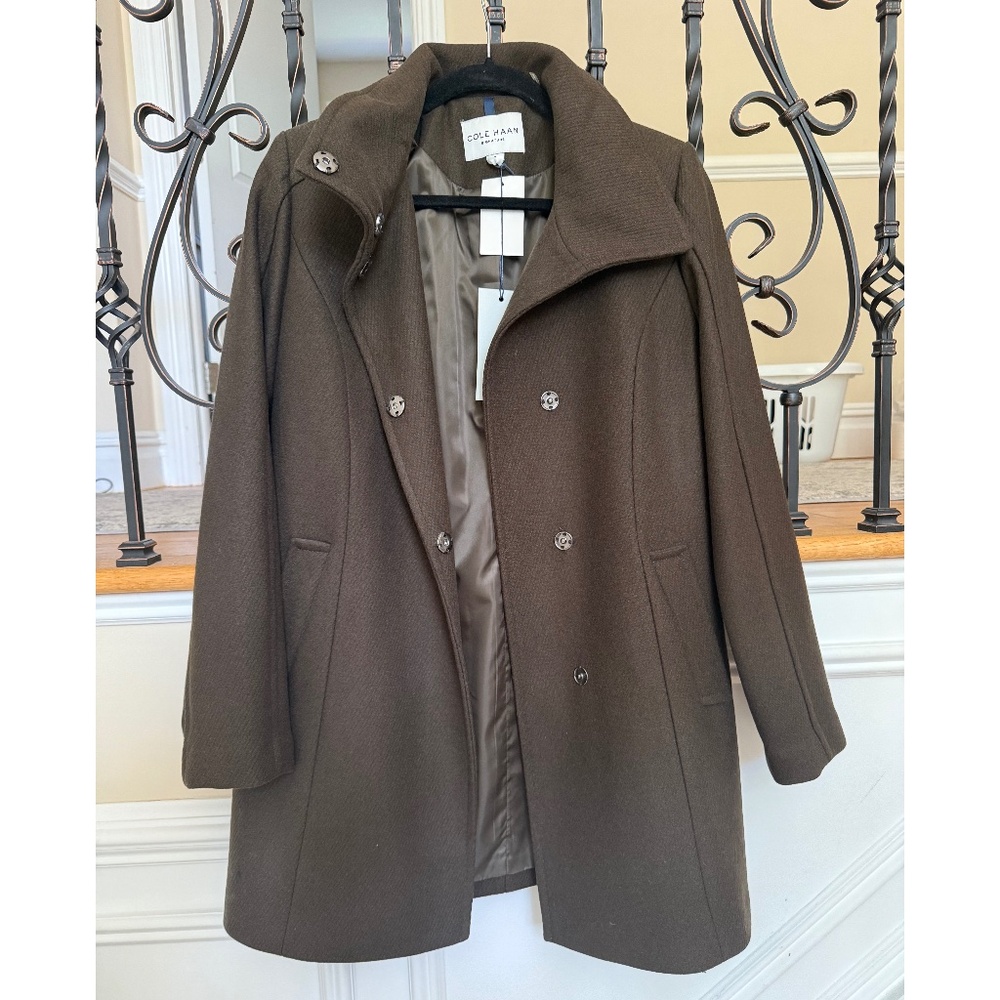 Cole Haan Asymmetrical Snap-Closure Coat